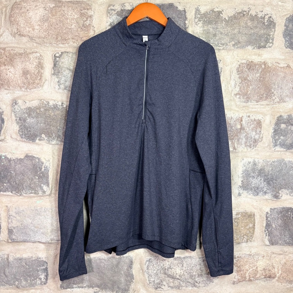 CRZ Yoga Athletic Quarter Zip Pullover Long Sleeve Shirt Women XL Dark Gray